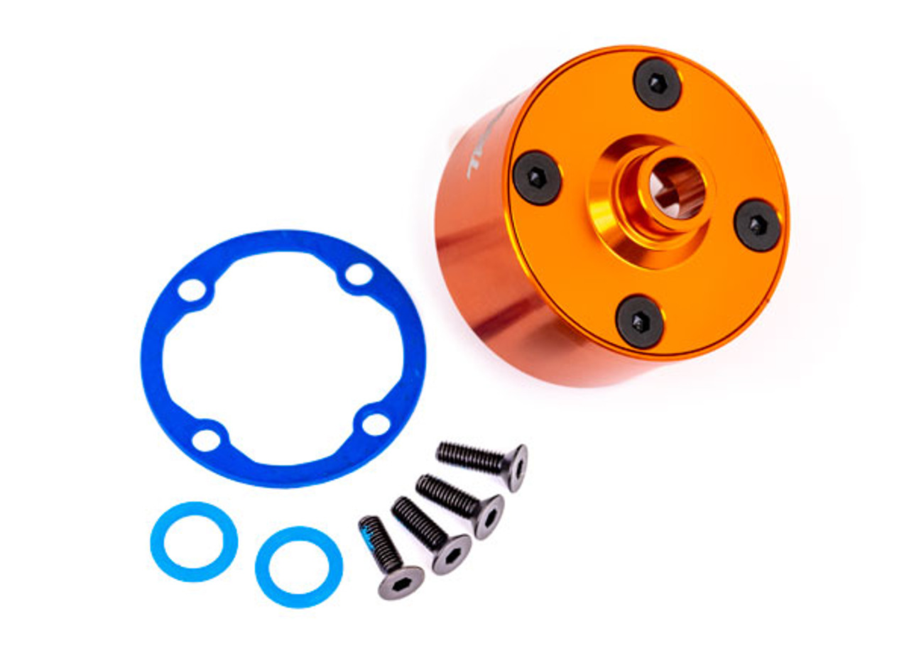 Traxxas 9581T Carrier, differential (aluminum, orange-anodized)