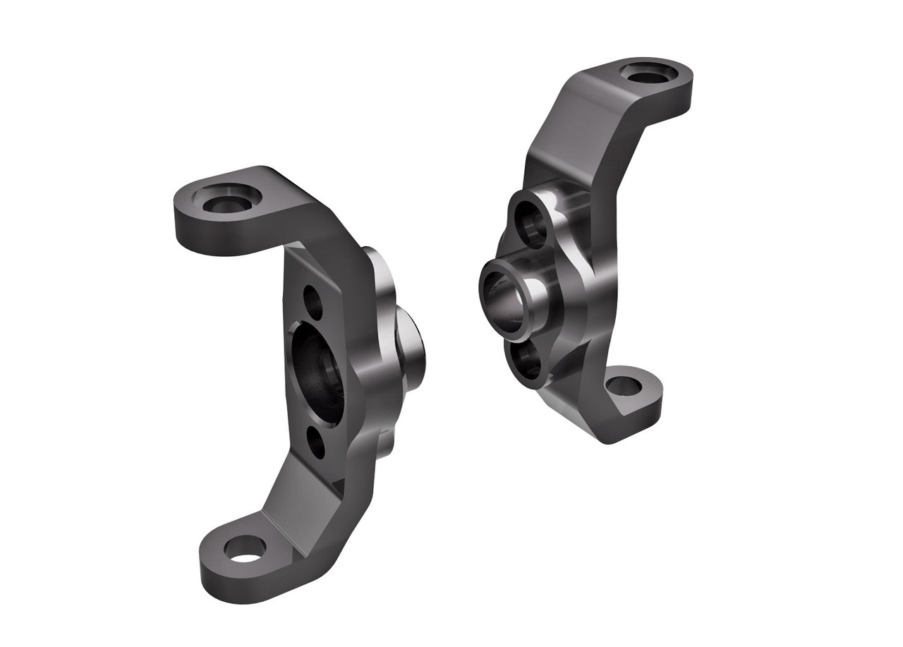 Traxxas 9733-GRAY - Caster blocks, 6061-T6 aluminum (dark titanium-anodized) (left & right)