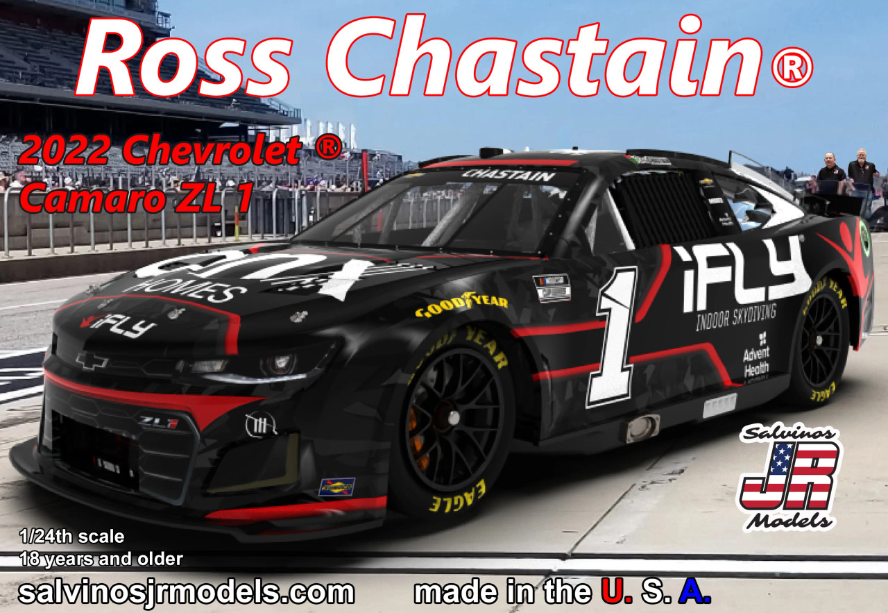 Salvinos Jr. Trackhouse Racing Ross Chastain 2022 NEXT GEN iFly Chevrolet Camaro 1/24 Scale Model Kit