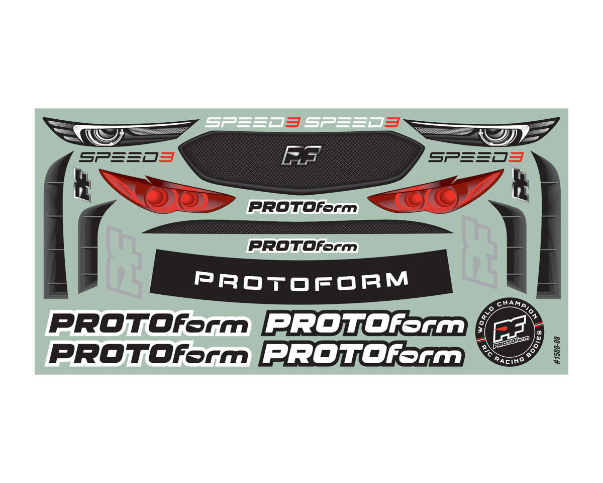 Protoform 1589-25 1/10 Speed3 Clear Body: 190mm FWD TC - Small