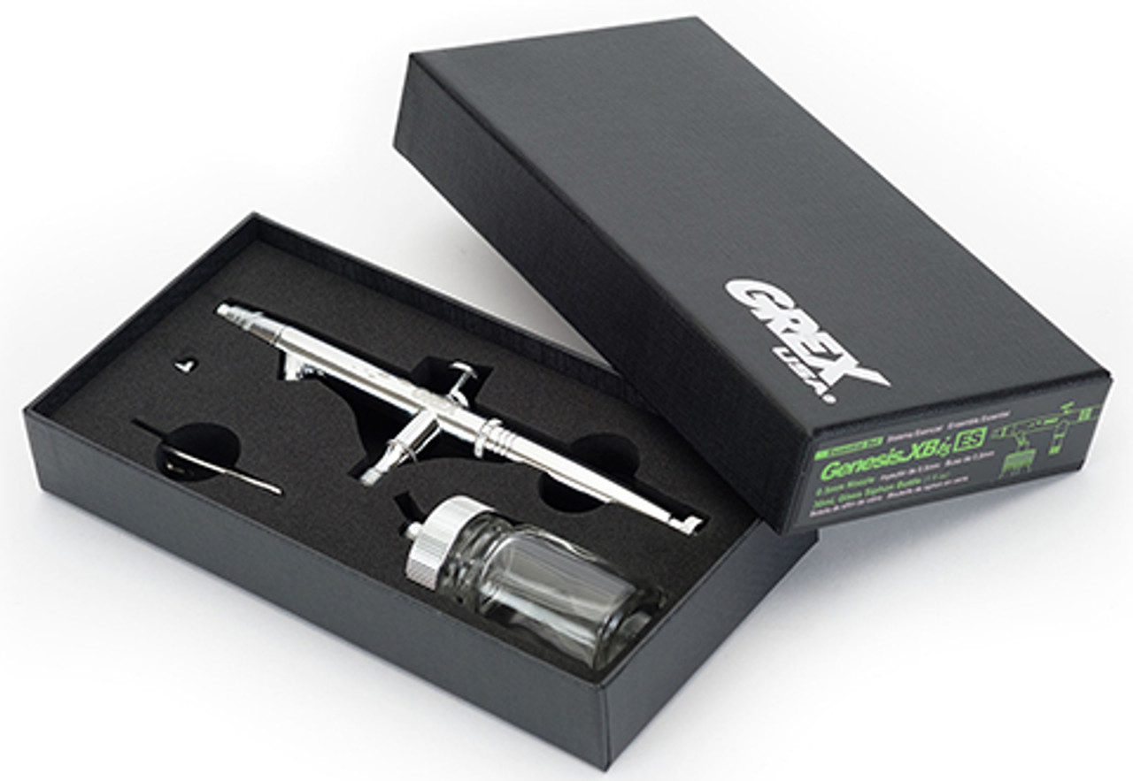 Grex Genesis XBi5 ES- Essential Set, Dual Action Airbrush, Bottom Fed, Siphon Bottle, 0.3mm Nozzle