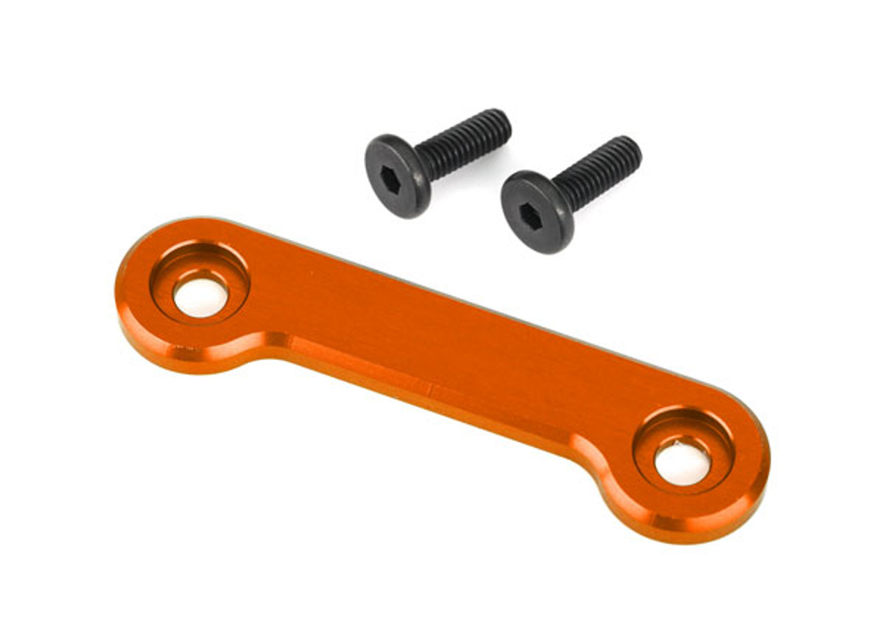 Traxxas 9617T Wing washer, 6061-T6 aluminum (orange-anodized) (1)/ 4x12mm FCS (2)