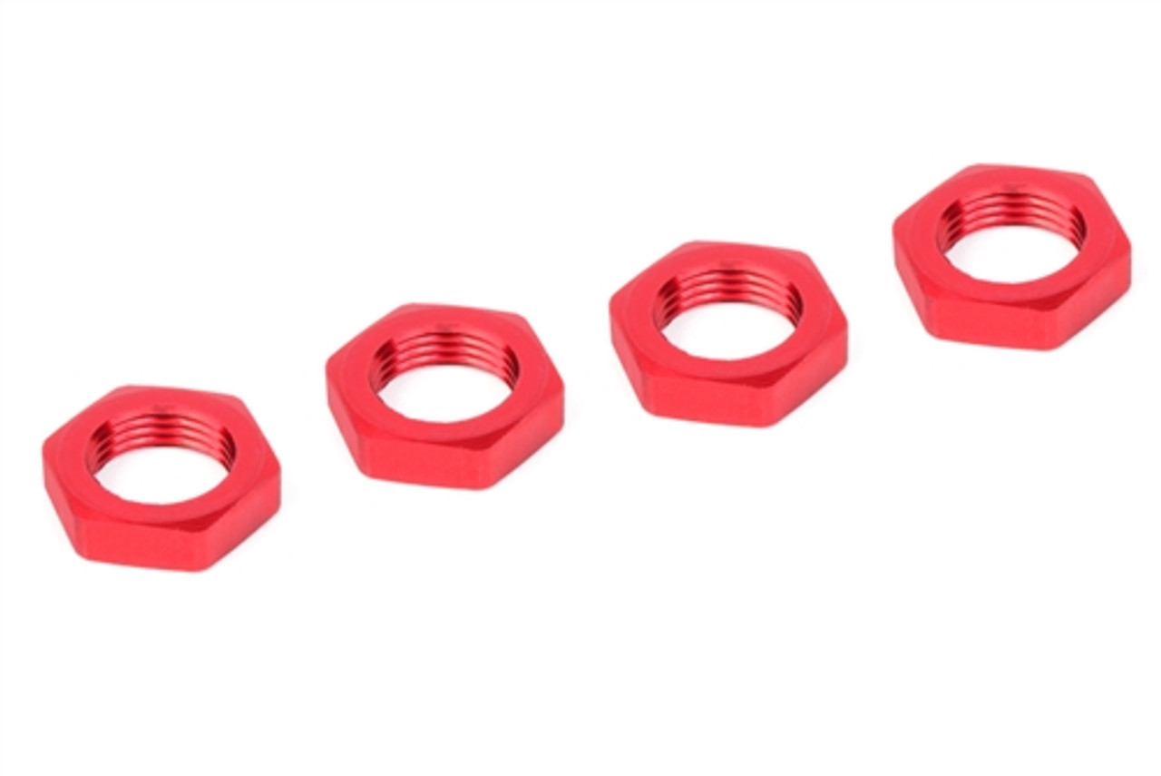 Team Corally Wheel Nut - Aluminum - Ribbed - 4 pcs: Dementor, Kronos, Python, Shogun