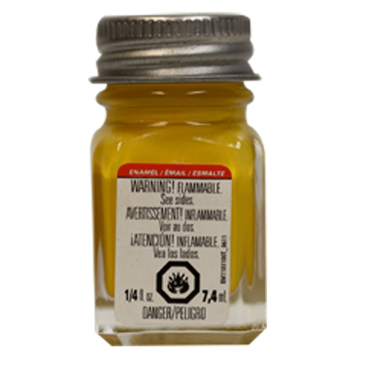 Testors Flat Yellow Enamel Paint 1/4oz