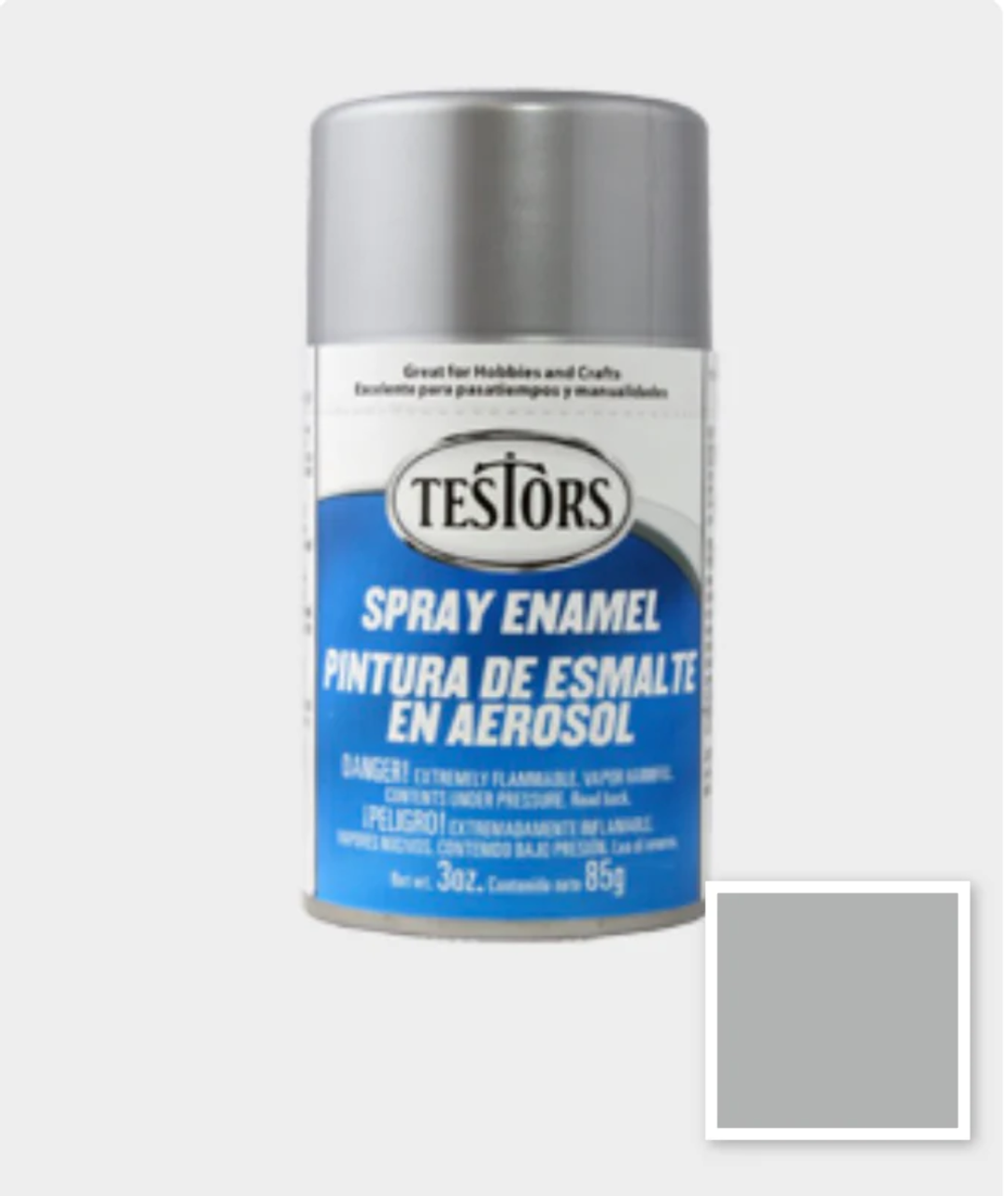 Testors Metallic Silver Enamel Spray Paint 3oz