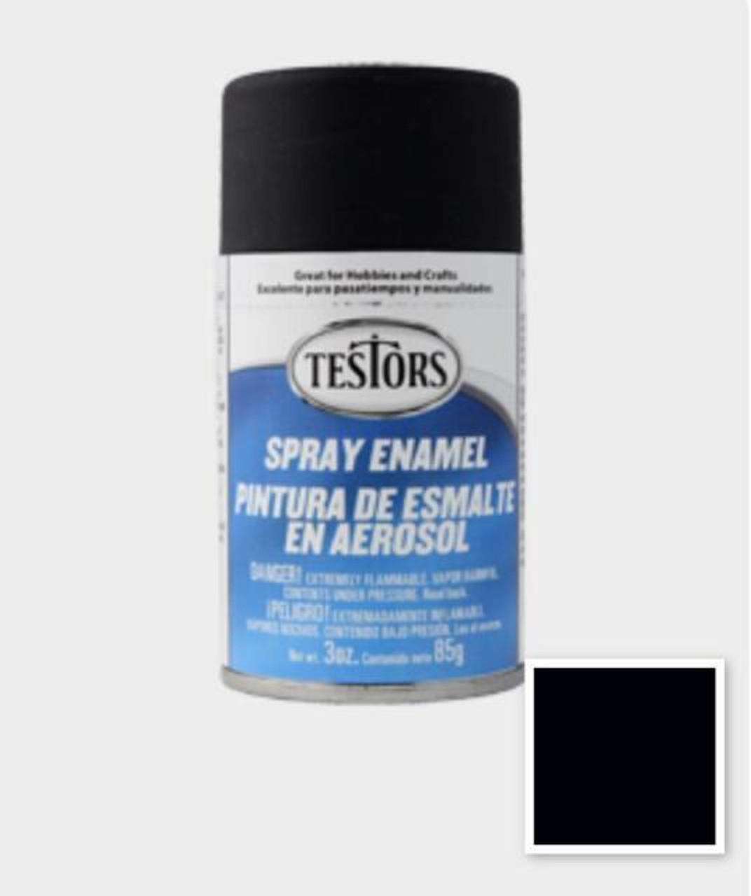 Testors Flat Black Enamel Spray Paint 3oz