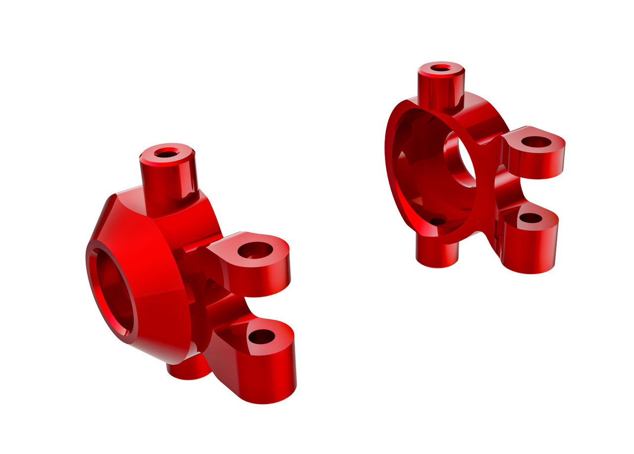 Traxxas 9737-RED Steering blocks, 6061-T6 aluminum (red-anodized)