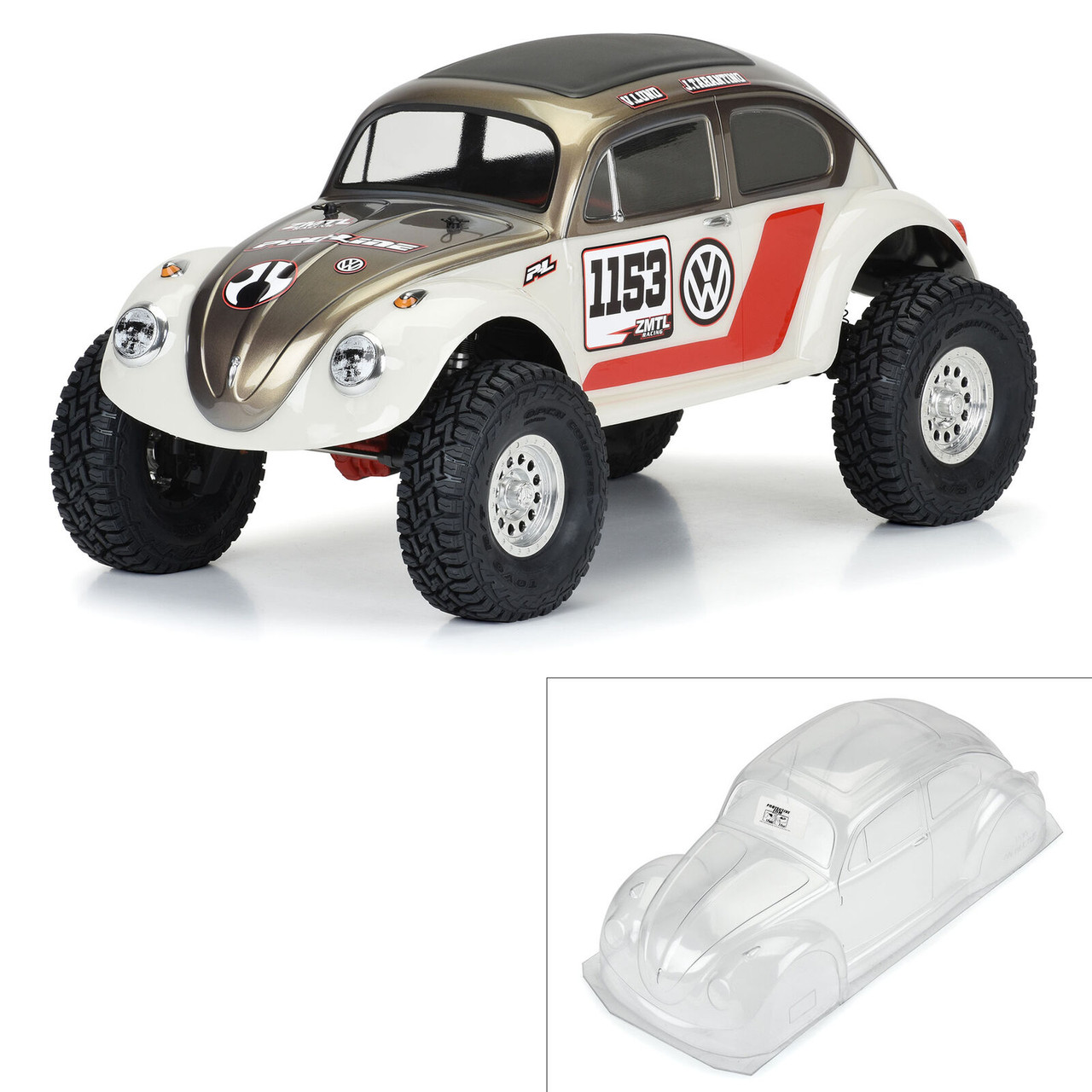 Proline 3595-00 1/10 Volkswagen Beetle Clear Body 12.3" (313mm) Wheelbase Crawlers