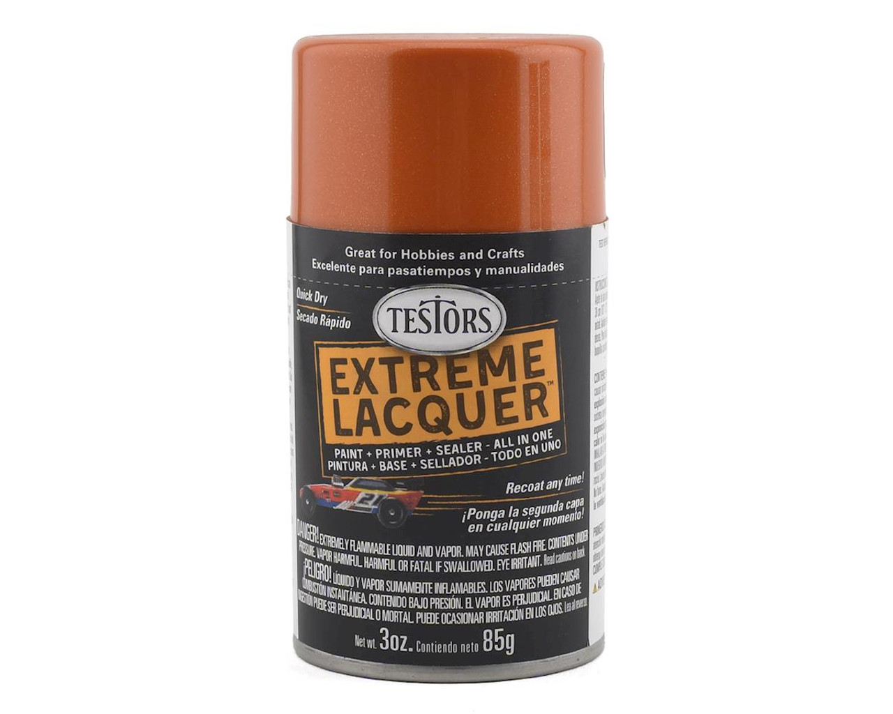 Testors One Coat Fiery Orange Extreme Lacquer Spray 3 oz