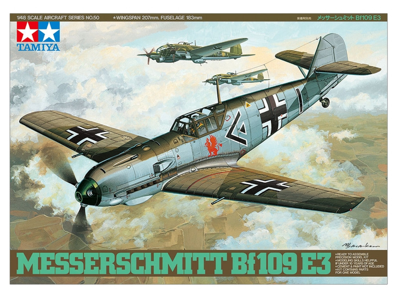 Tamiya 1/48 Messerschmitt Bf109E3 Model Kit - Small