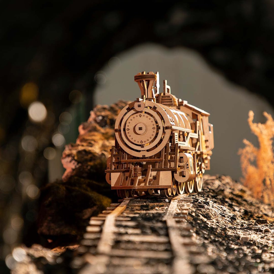 ROKR Locomotive Mechanical Gears 3D Wooden Puzzle LK701 - Small
