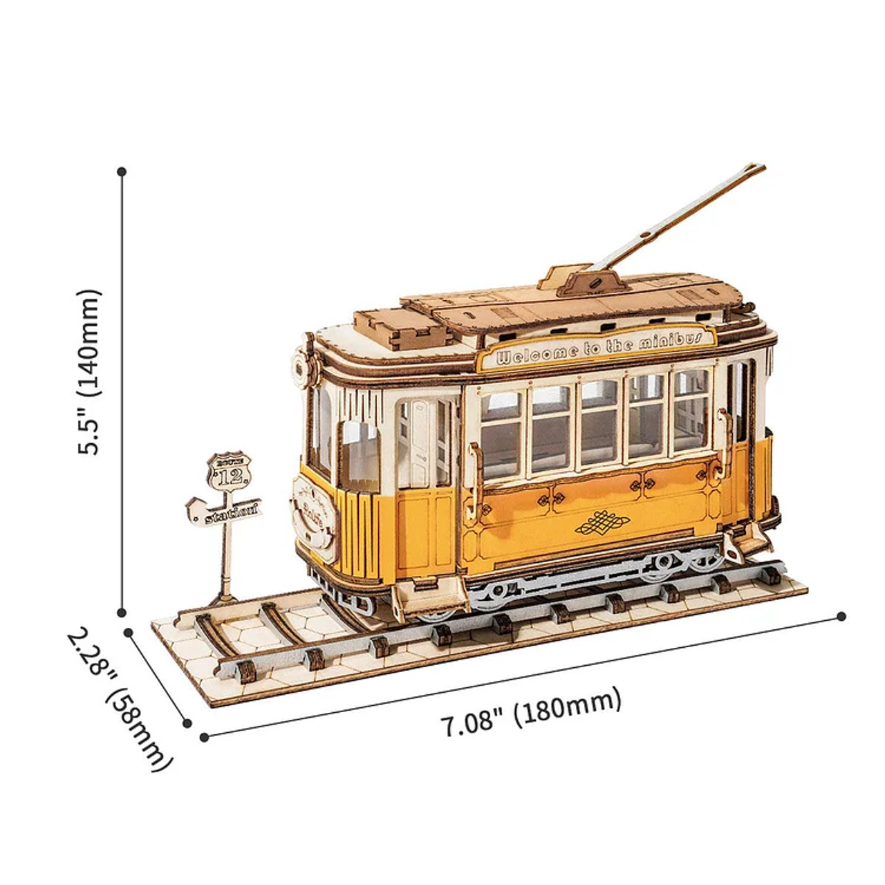 Rolife Retro Tramcar 3D Wooden Puzzle TG505