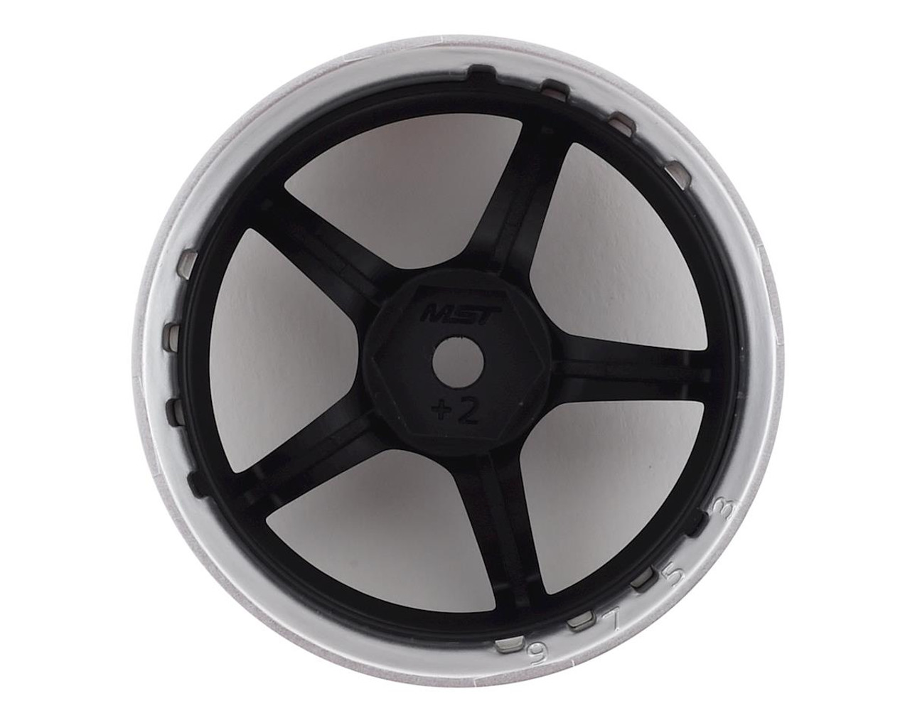 MST GT Wheel Set (Matte Silver/Black) (4) (Offset Changeable) w/12mm Hex