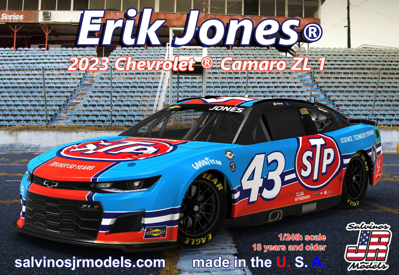 Salvinos JR Legacy Motor Club, Erik Jones, 2023 NEXT GEN Chevrolet Camaro "STP" 1/24 Scale Model Kit