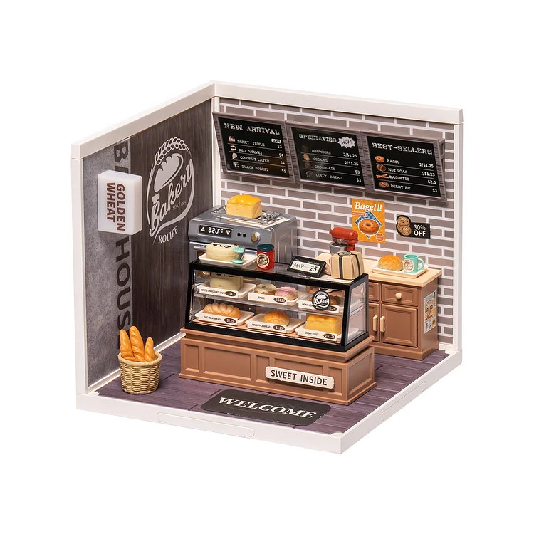 Rolife Super Creator Golden Wheat Bakery Plastic DIY Miniature