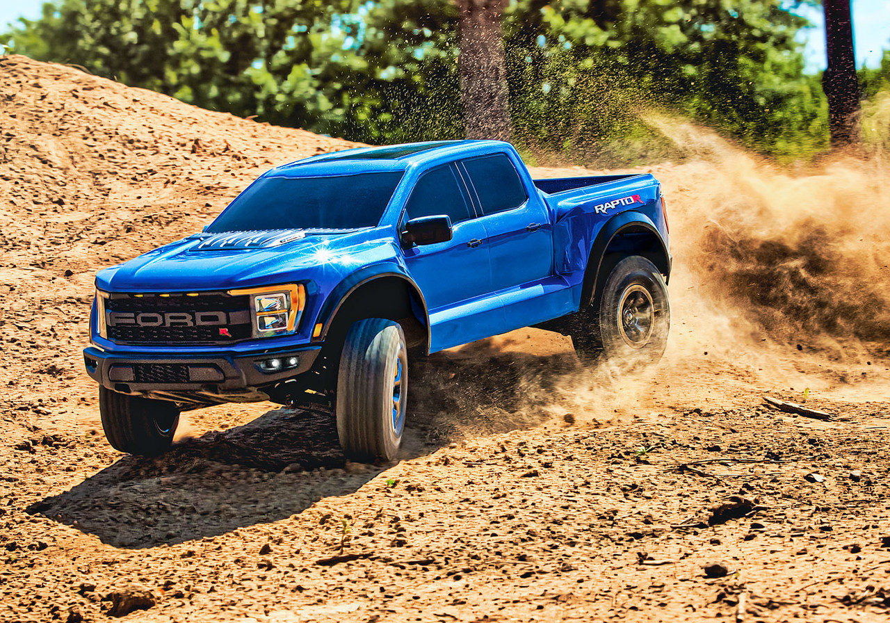 Traxxas Ford Raptor R: 4X4 VXL Blue - Small Addictions RC