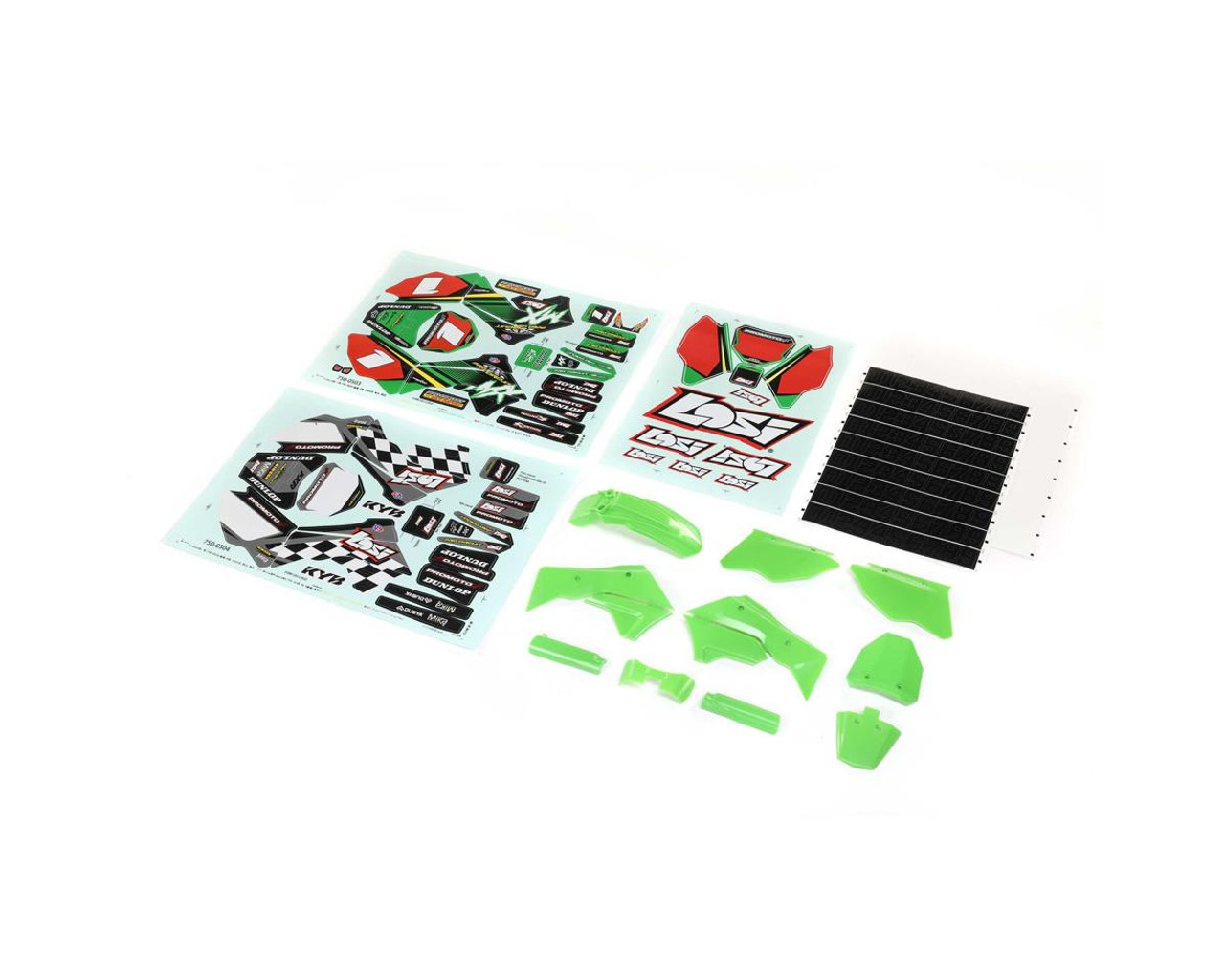 Losi 260002 Green Plastics with Wraps: Promoto-MX