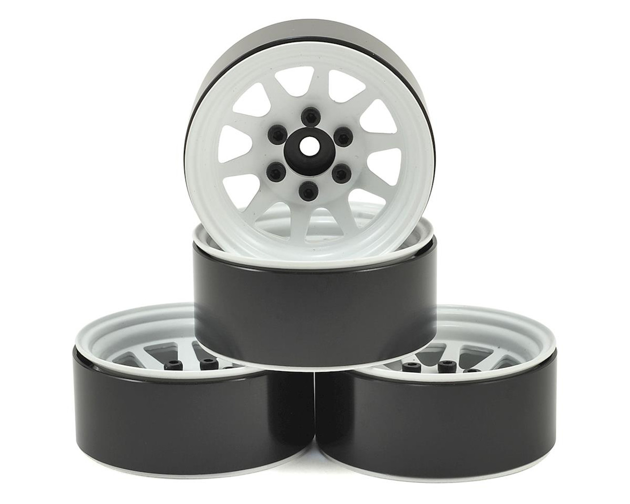 RC4WD OEM Stamped Steel 1.9 Beadlock Wheel, White (4)