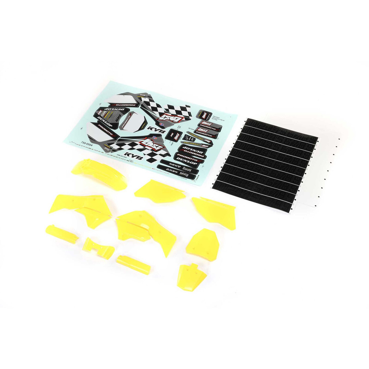 Losi 260003 Yellow Plastics w/Wraps: PM-MX