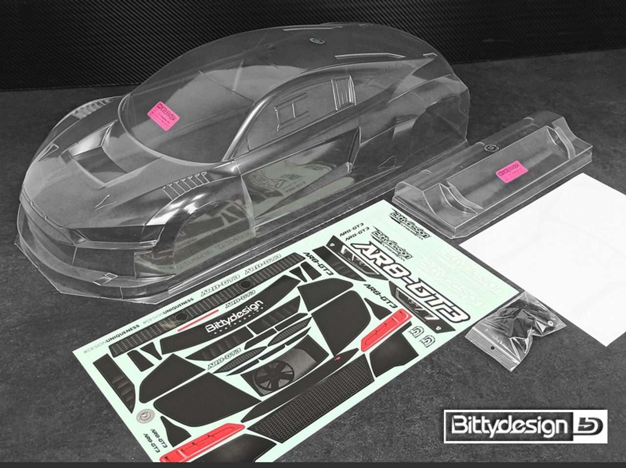 Bittydesign AR8-GT3 1/7 Supercar Body (Clear) (Arrma Infraction/Limitless)