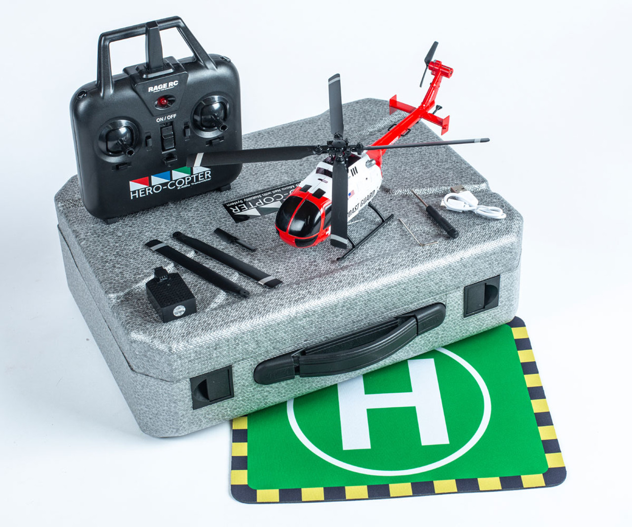 Rage RC Hero-Copter, 4-Blade RTF Helicopter; Coast Guard