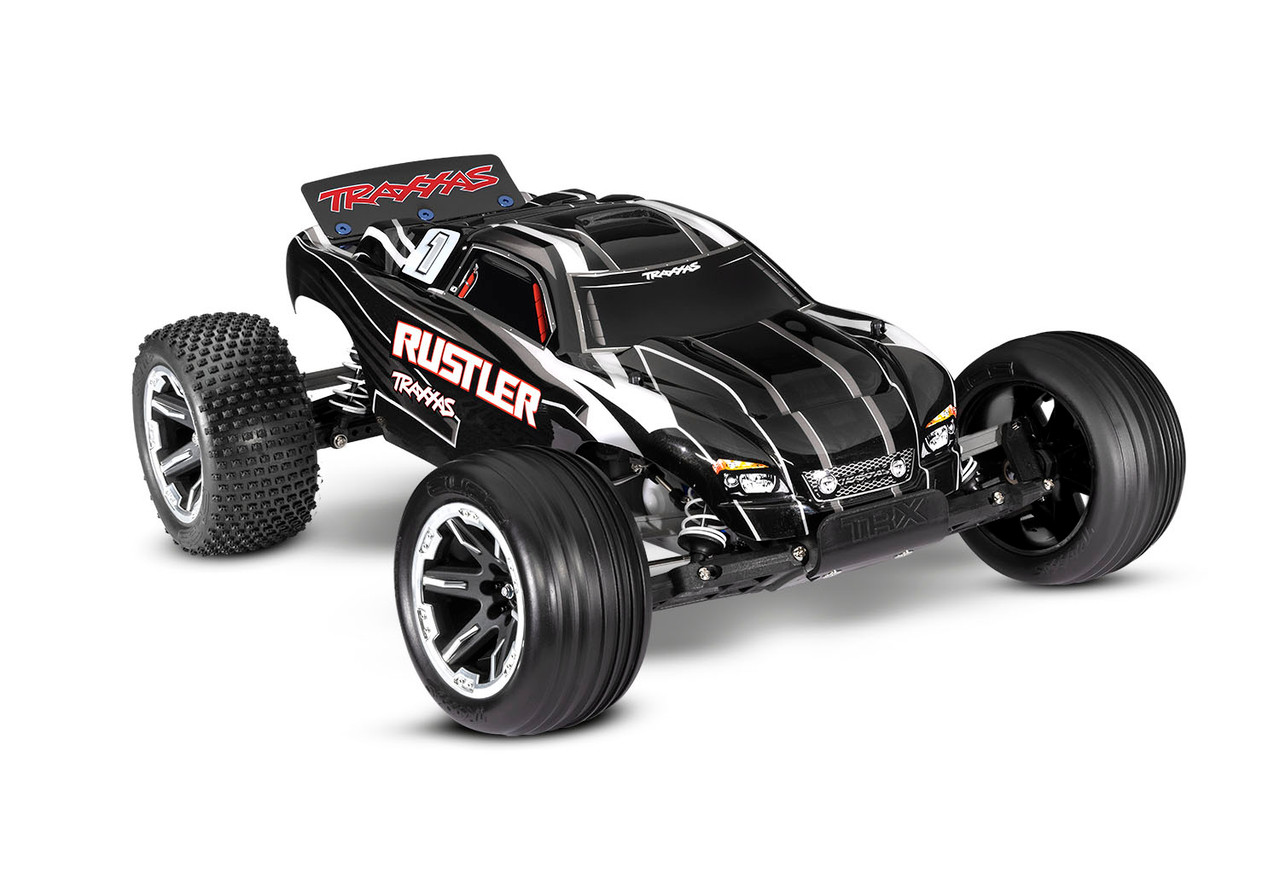 Traxxas Rustler 1/10 Scale Stadium Truck w/USB-C, Black