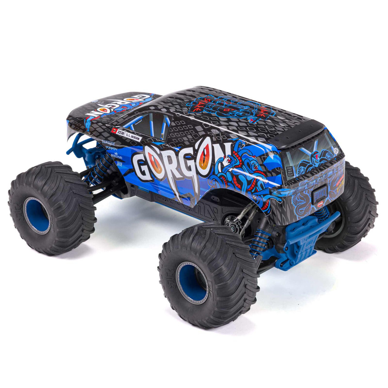 Arrma 1/10 GORGON 4X2 MEGA 550 Brushed Monster Truck RTR, Blue