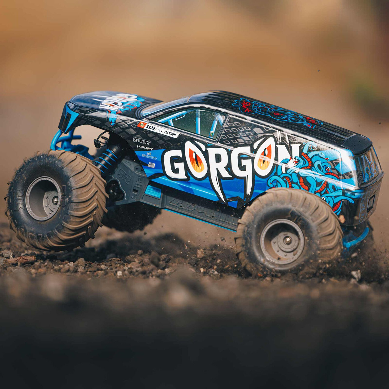 Arrma 1/10 GORGON 4X2 MEGA 550 Brushed Monster Truck RTR, Blue