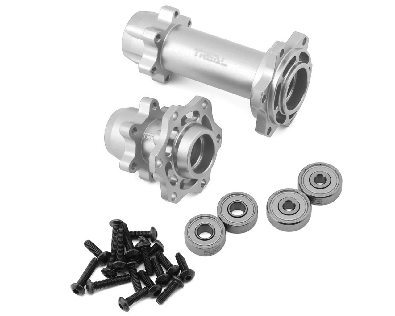 Treal Hobby Promoto CNC Aluminum Wheel Hub Set (Silver) (Front/Rear)