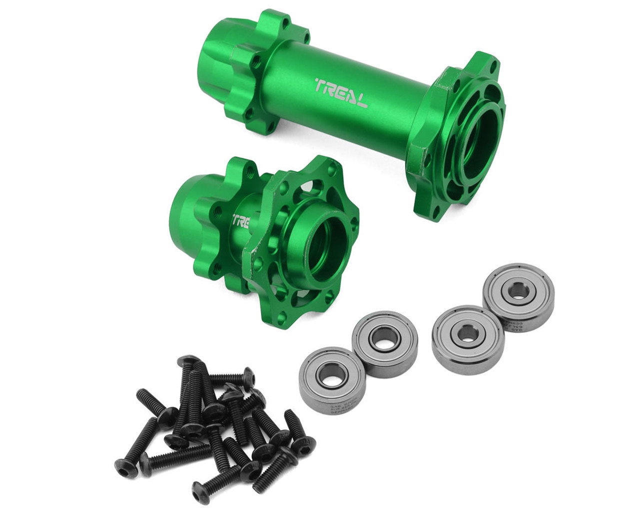 Treal Hobby Promoto CNC Aluminum Wheel Hub Set (Green) (Front/Rear)