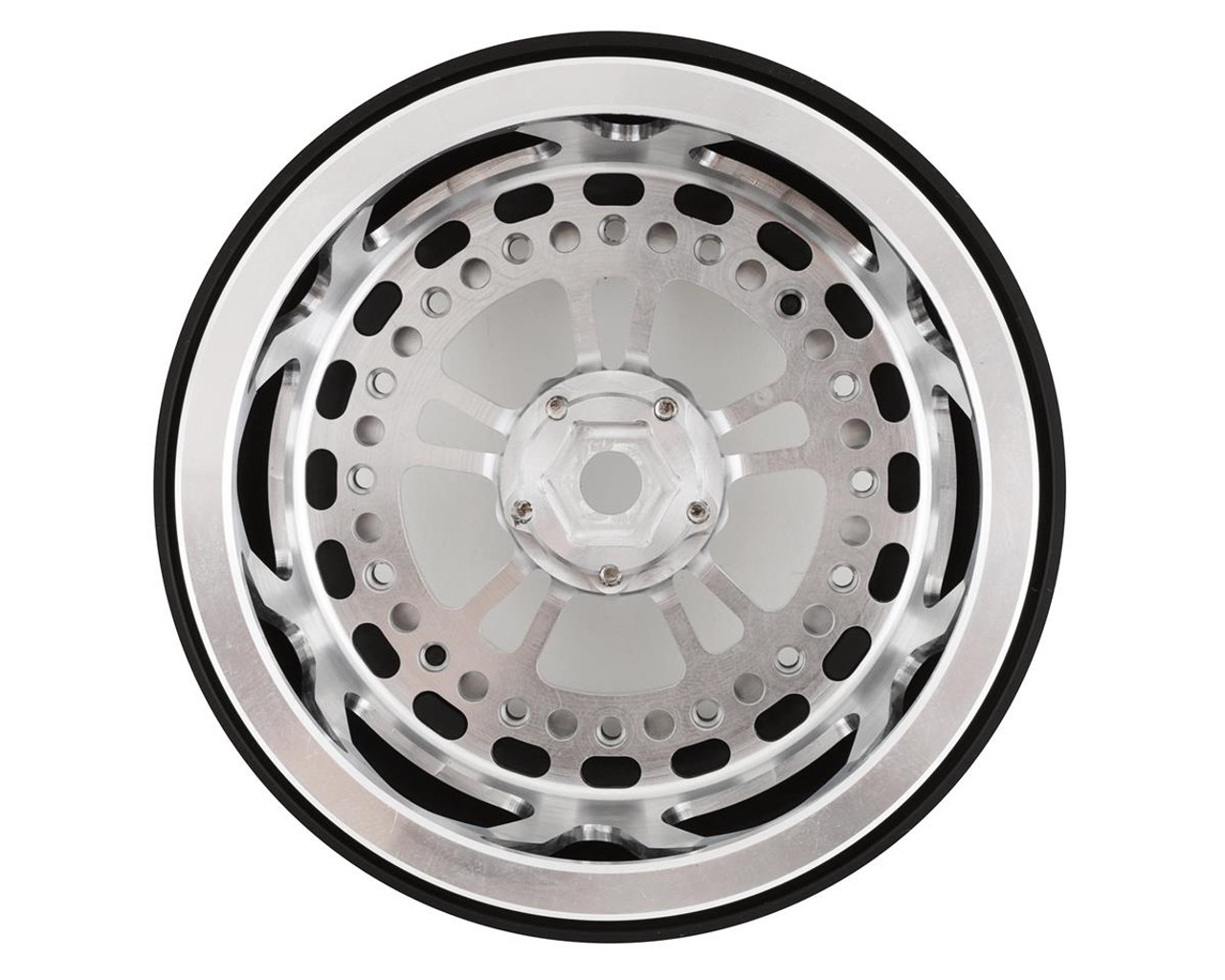 SSD RC V Spoke Lightweight Aluminum Drag Racing Beadlock Wheels (Silver) (2) (2.2/3.0")