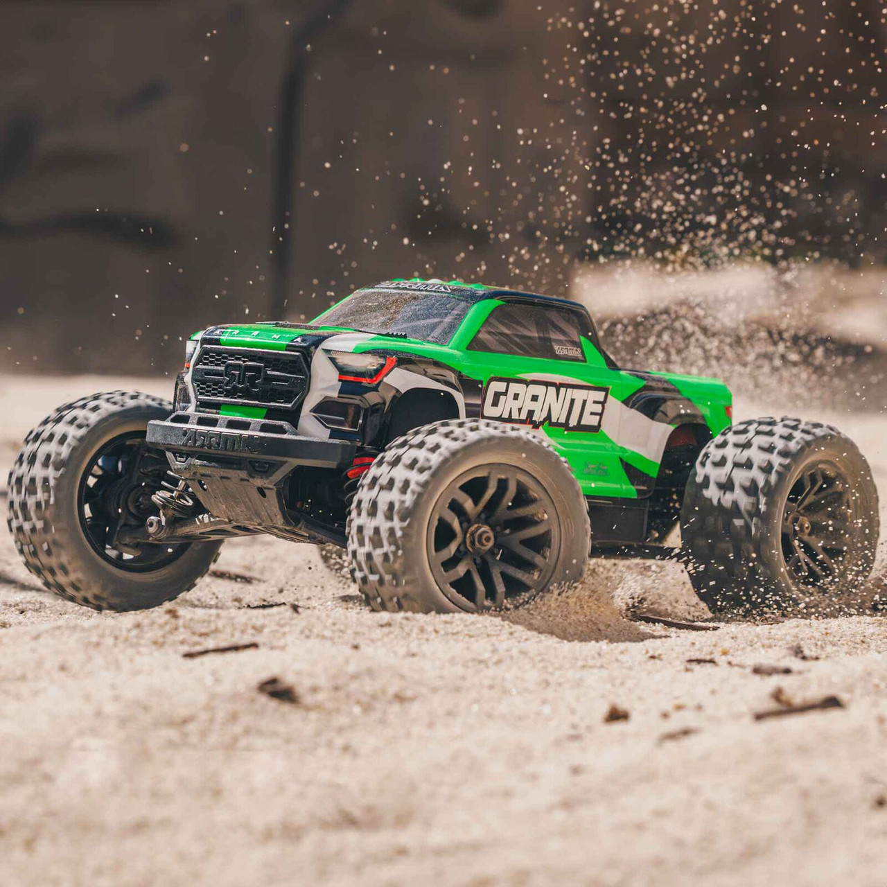 Arrma 1/18 GRANITE GROM MEGA 380 Brushed 4X4 Monster Truck RTR with Battery & Charger, Green