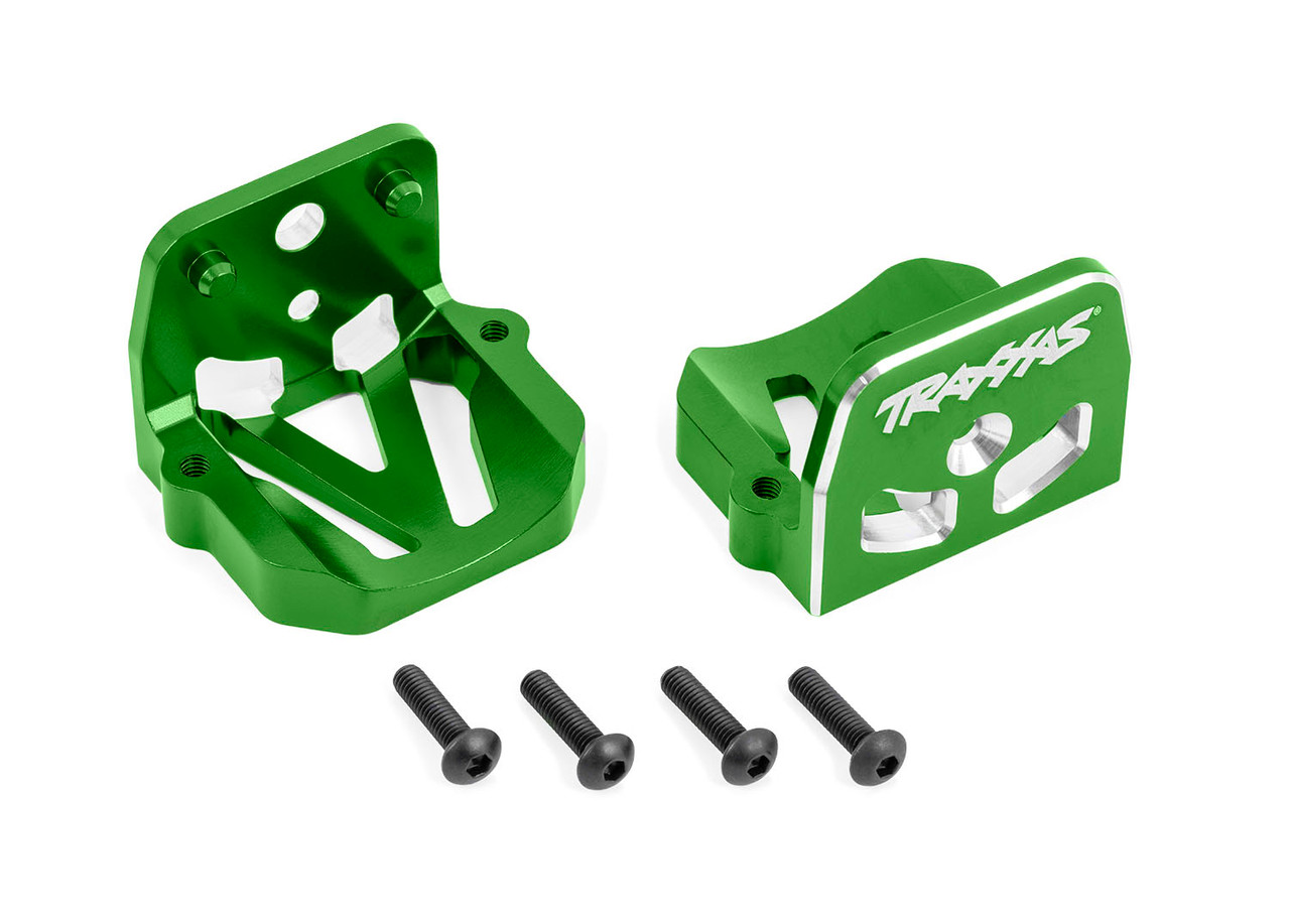 Traxxas 7760-GRN Motor mounts, 6061-T6 aluminum (green-anodized) (front & rear)