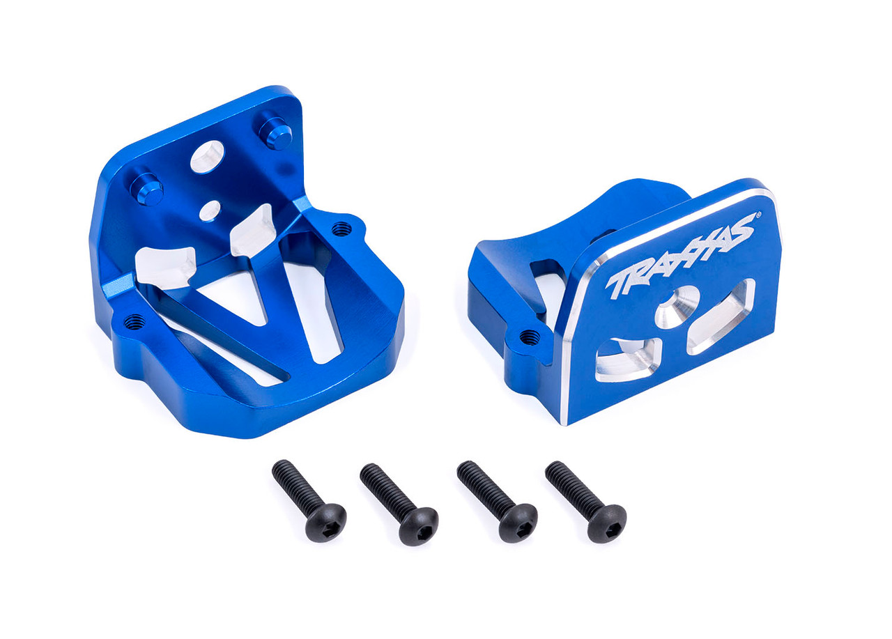 Traxxas 7760-BLUE Motor mounts, 6061-T6 aluminum (blue-anodized) (front & rear)