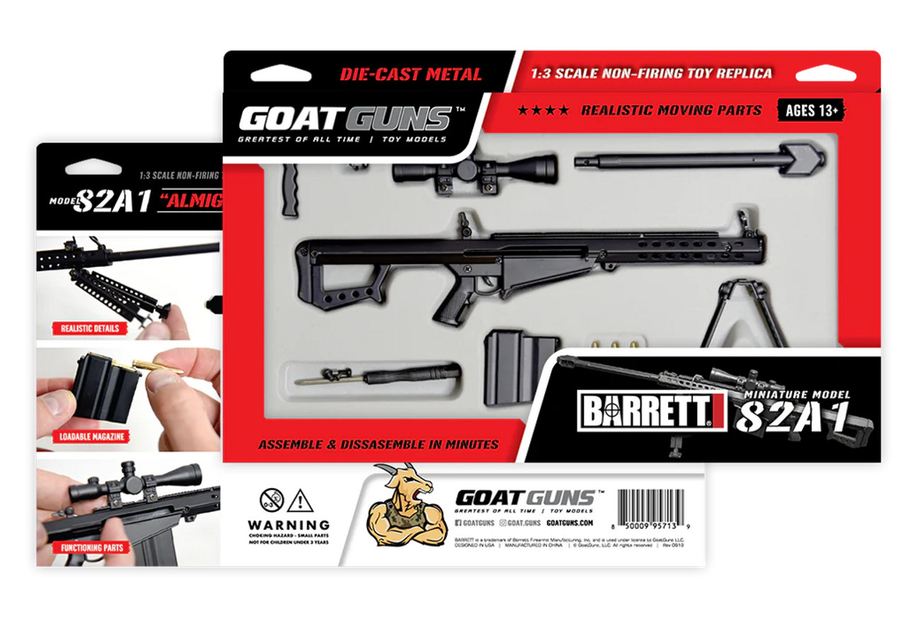 GoatGuns Barrett 82A1 .50cal "Almighty" Miniature Toy Model Build Kit- Black