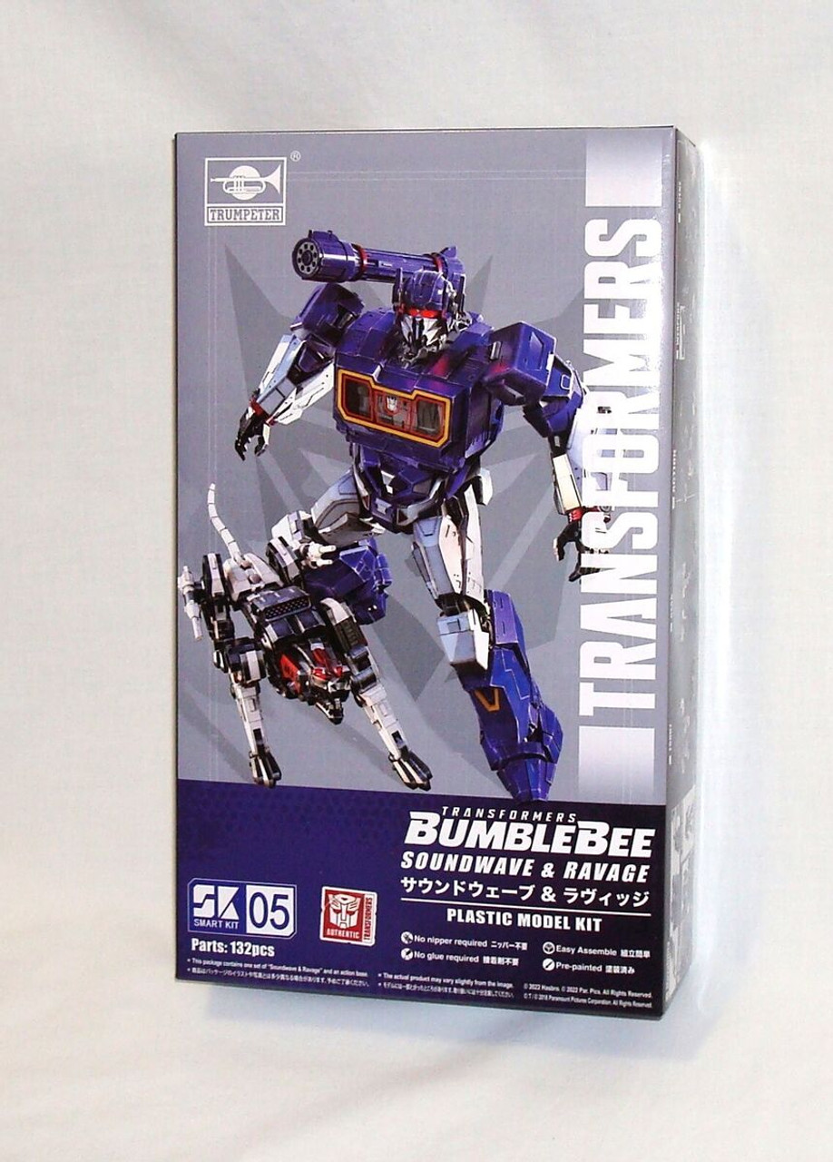 Trumpeter Transformer Soundwave & Ravage from Bumblebee Movie (3.5" Pre-Painted Snap) Model Kit