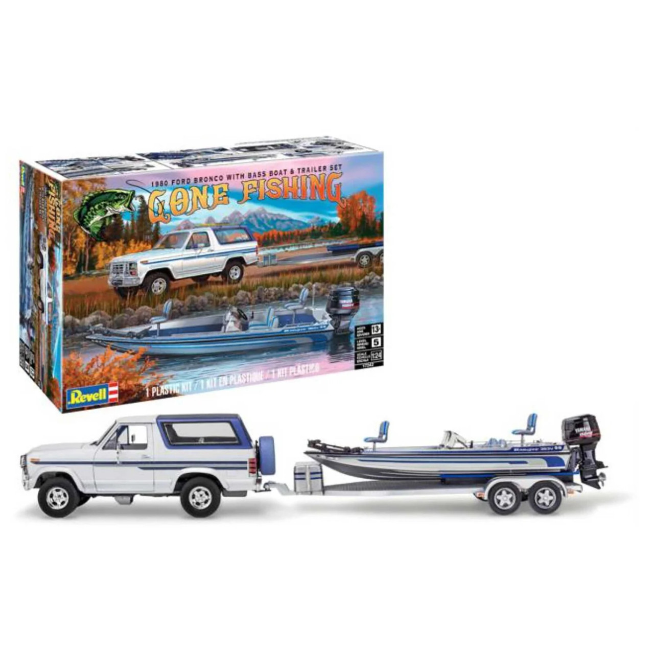 Revell 1/24 1980 Ford Bronco with Bass Boat Model Kit