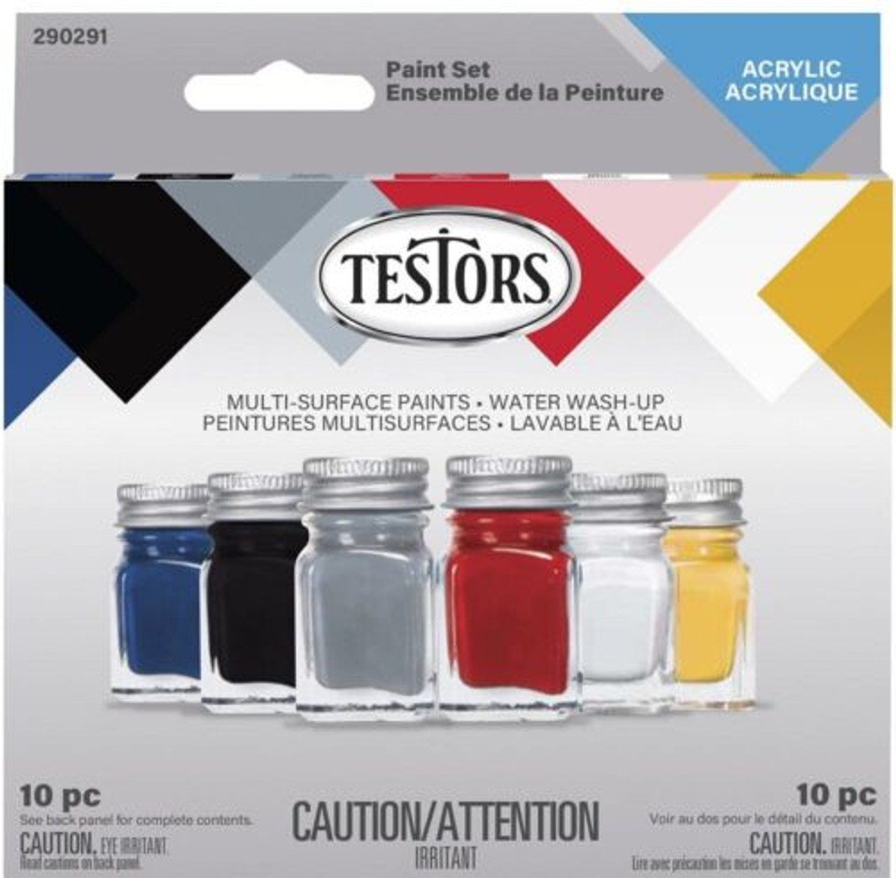 Testors 6-Color Trendy Colors Craft & Model Paint Set & Brushes