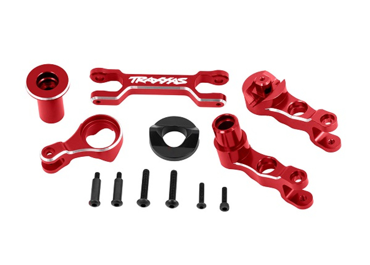 Traxxas 7746-RED Steering bellcranks /draglink (red-anodized) (fits X-Maxx)