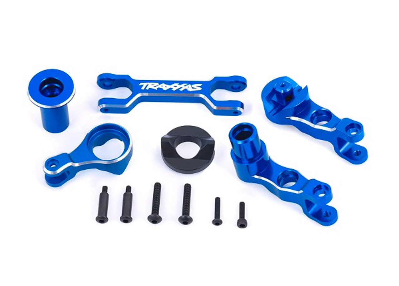 Traxxas 7746-BLUE Steering bellcranks/draglink (blue-anodized) (fits X-Maxx)