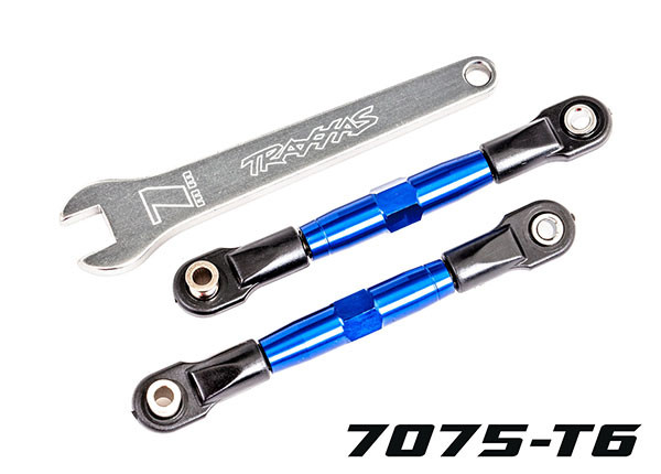 Traxxas 2444X Camber links, front (TUBES Blue-anodized) - Small