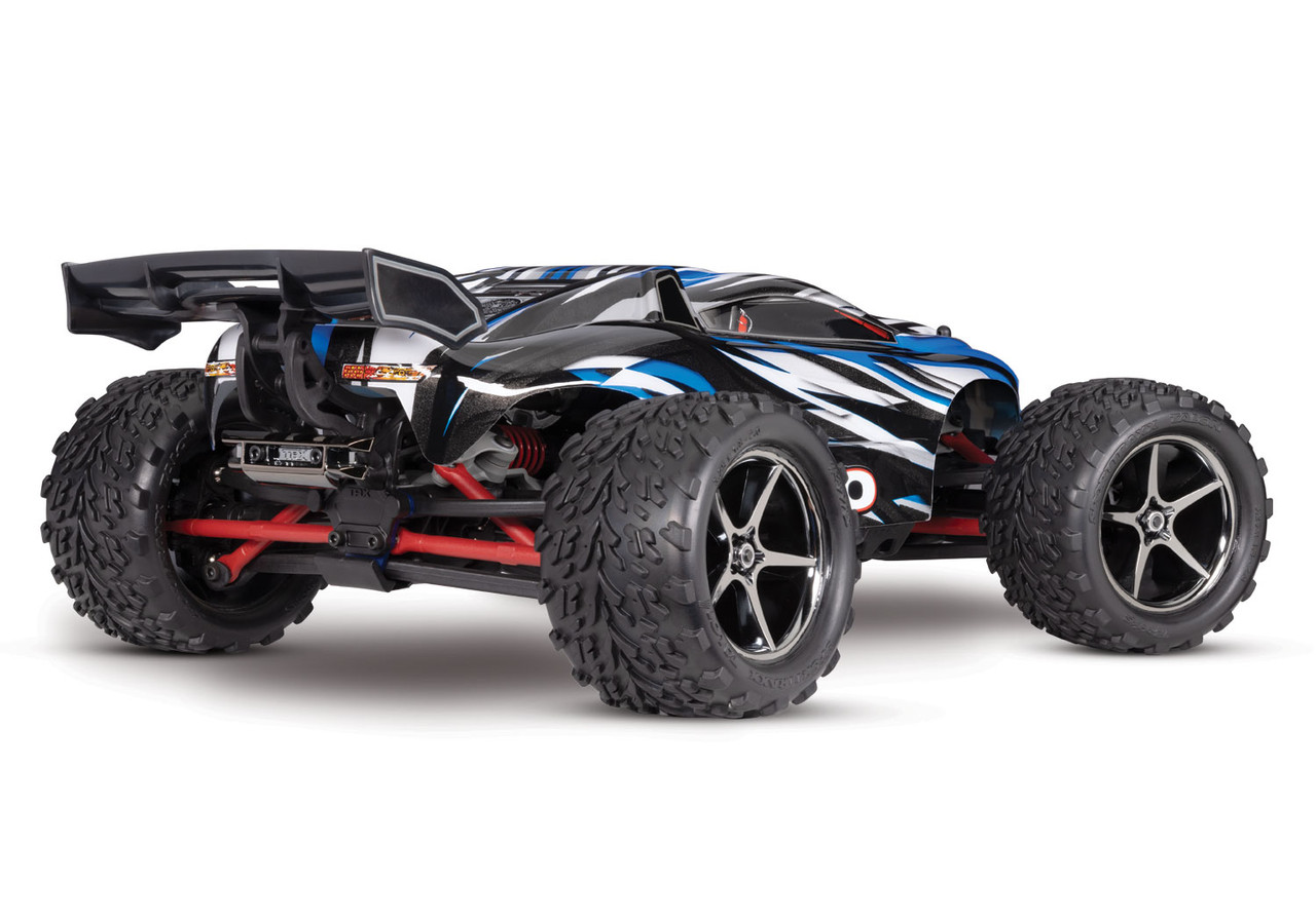 Traxxas 1/16 Scale E-Revo: 4X4 Monster Truck w/USB-C, Blue - Small