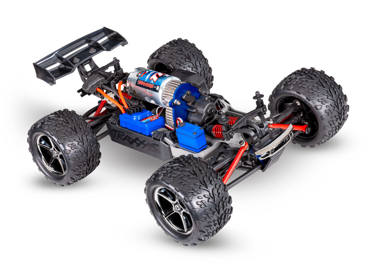 Traxxas 1/16 Scale E-Revo: 4X4 Monster Truck w/USB-C, Red - Small