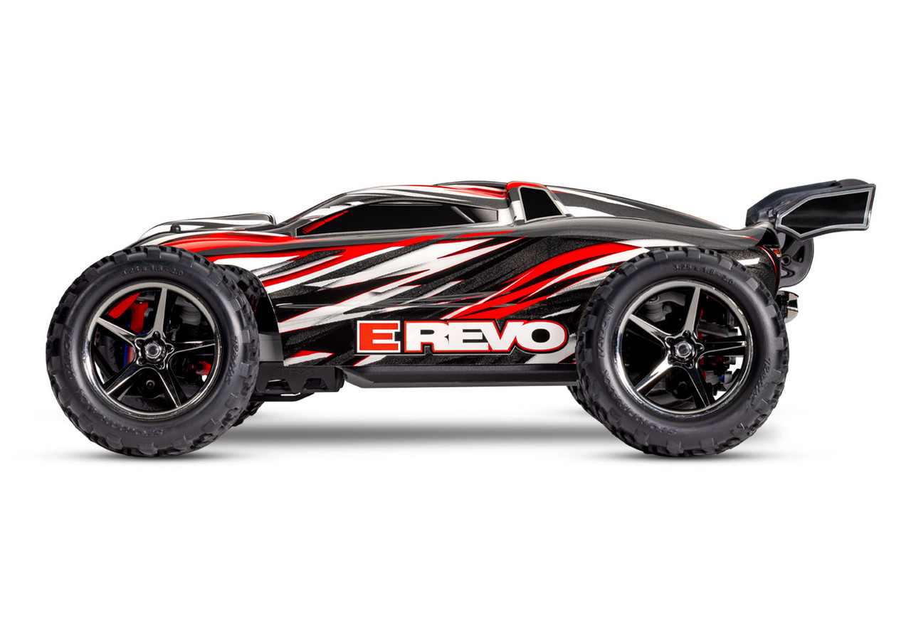 Traxxas 1/16 Scale E-Revo: 4X4 Monster Truck w/USB-C, Red - Small