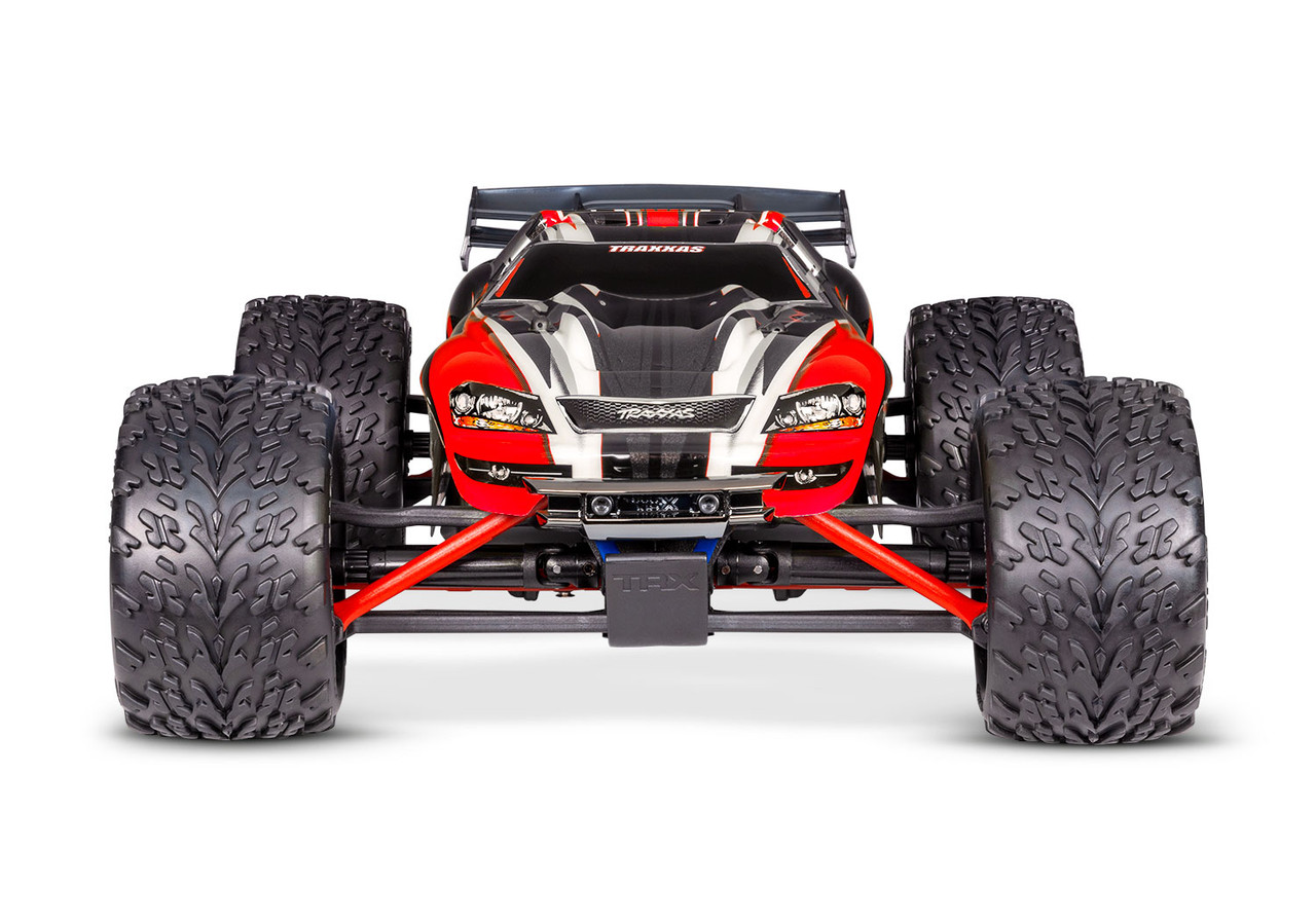 Traxxas 1/16 Scale E-Revo: 4X4 Monster Truck w/USB-C, Red - Small