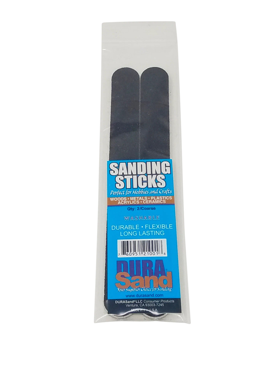 DuraSand Sanding Sticks 100/180 Grit, Black (2)