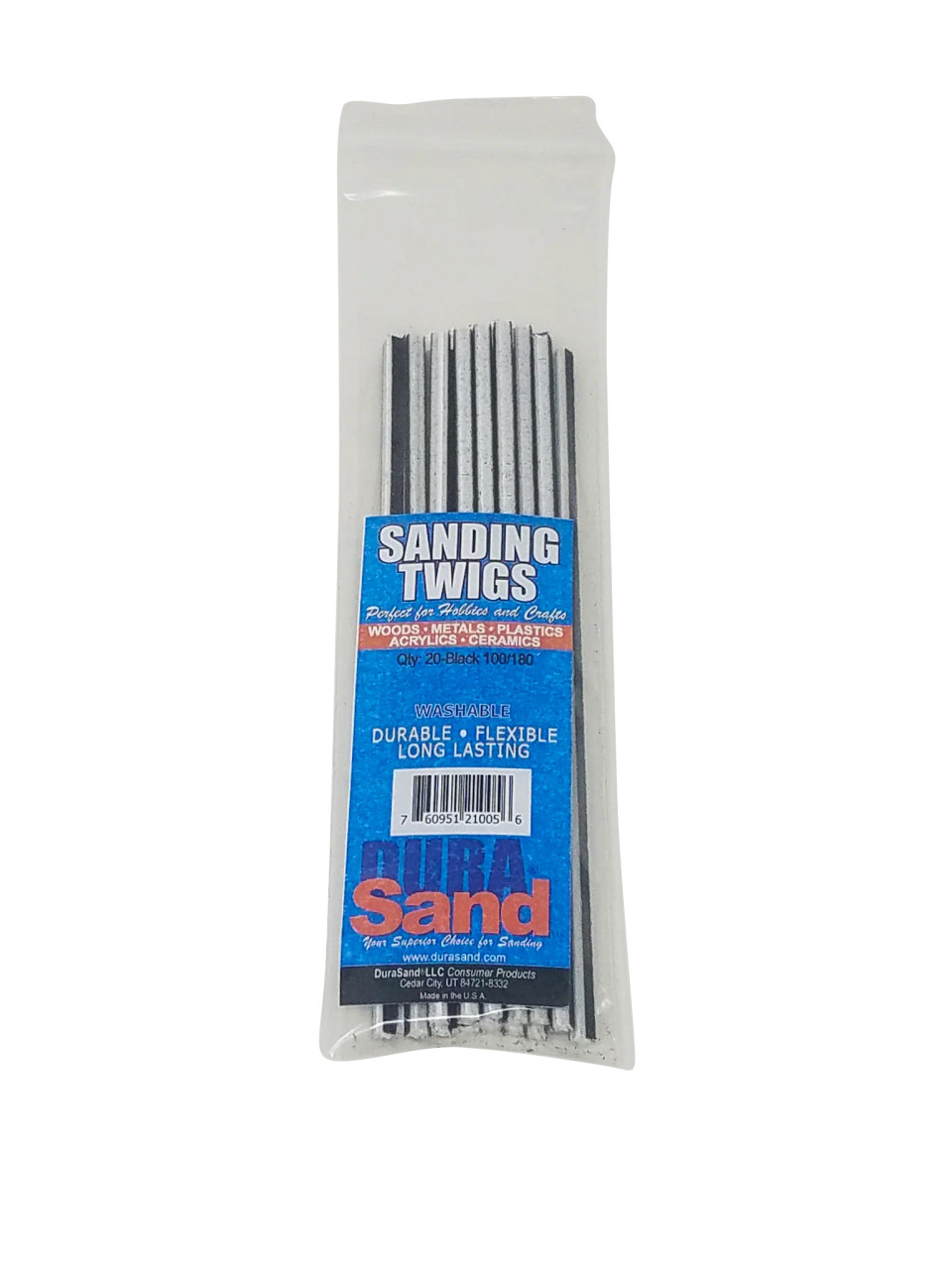 DuraSand Sanding Twigs 100/180 Grit, Black (20)