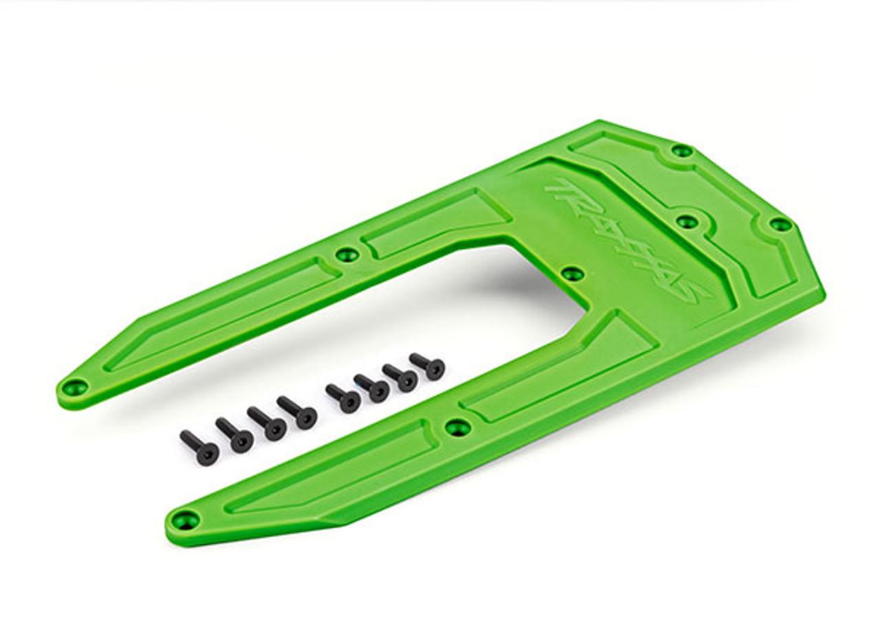 Traxxas 9623G Skidplate, chassis, green (fits Sledge)