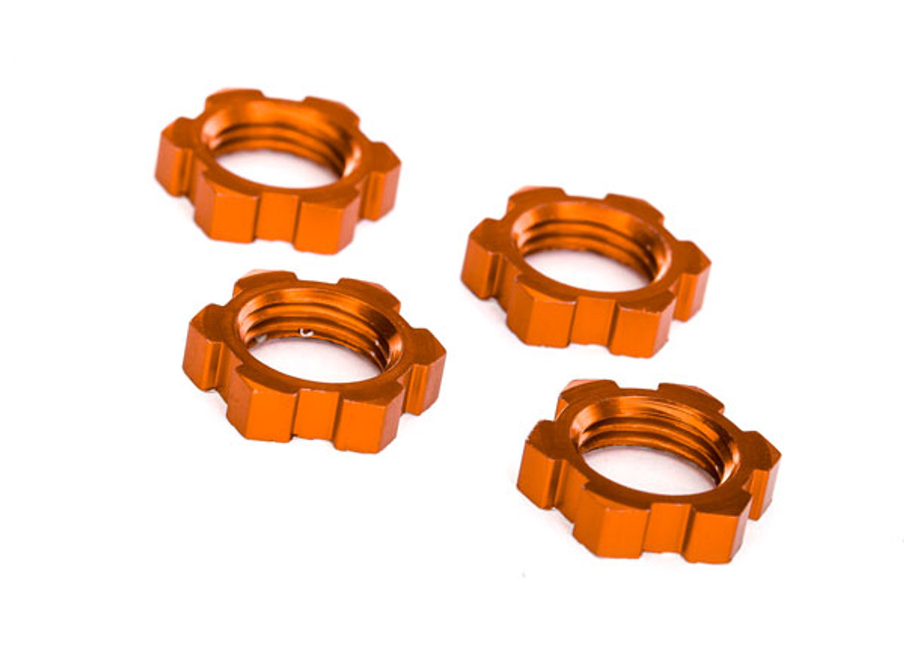 Traxxas 7758T Wheel nuts, splined, 17mm, serrated (orange-anodized) 