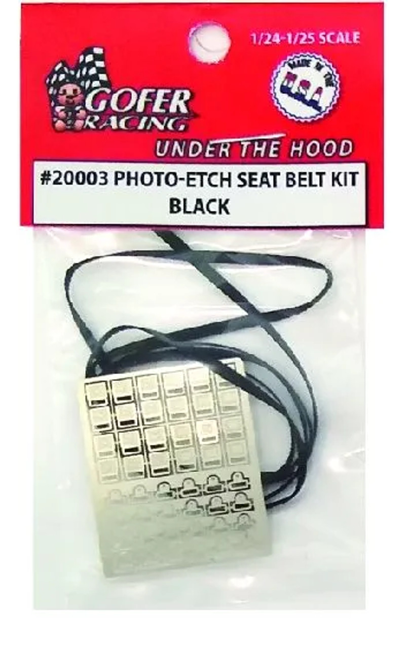 Gofer Racing Photo Etch Seat Belt Kit Black